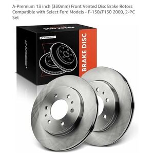 Front Vented Disc Brake Rotors 2009 Ford F-150 6-Lug 13 inch A-Premium